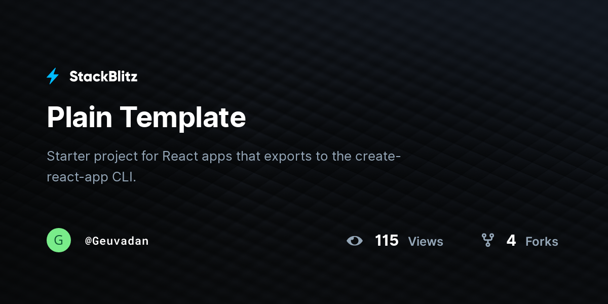 Plain Template - StackBlitz