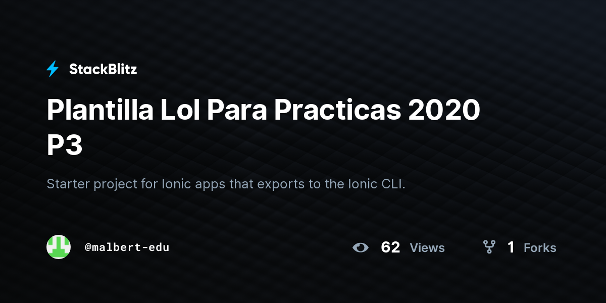 Plantilla Lol Para Practicas 2020 P3 - StackBlitz