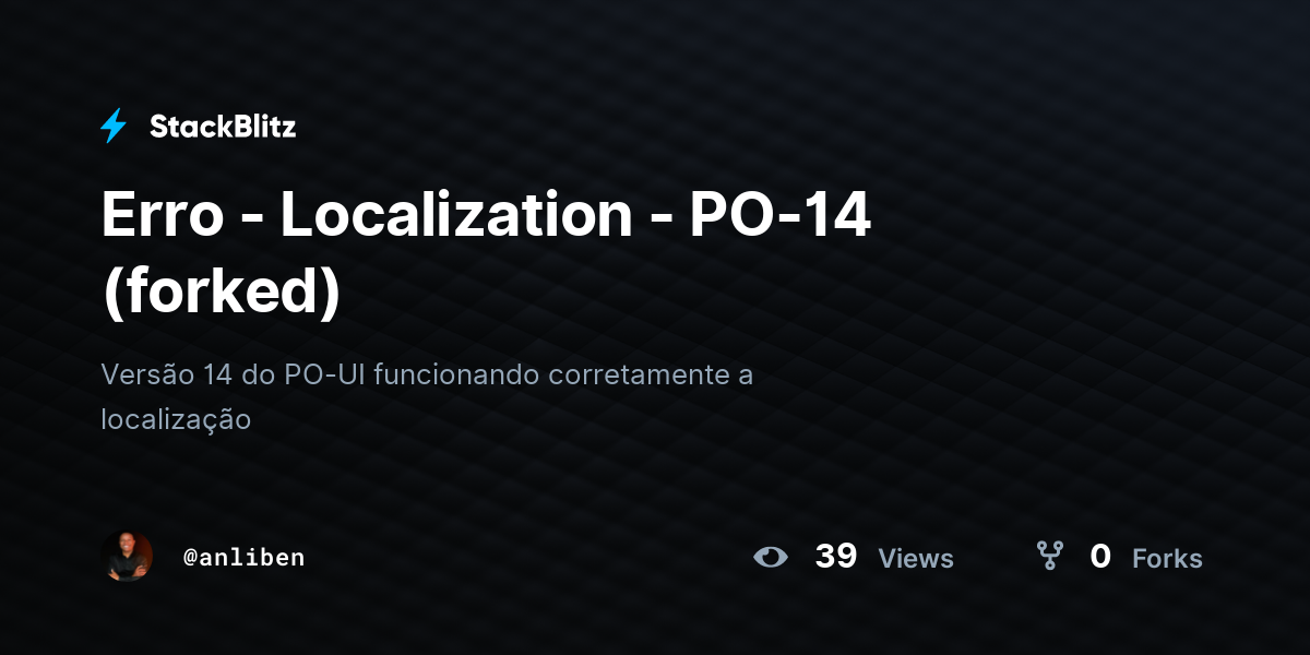 Erro - Localization - PO-14 (forked) - StackBlitz