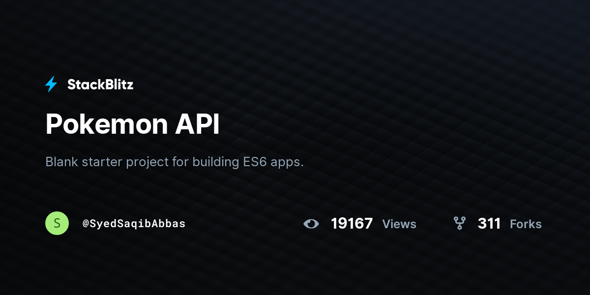 Pokemon Api Stackblitz
