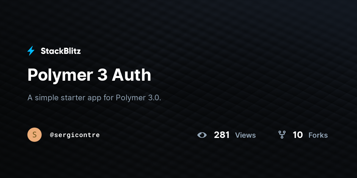Polymer 3 Auth - StackBlitz