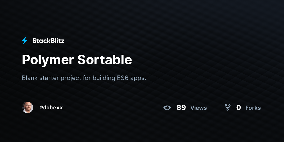 Polymer Sortable - StackBlitz