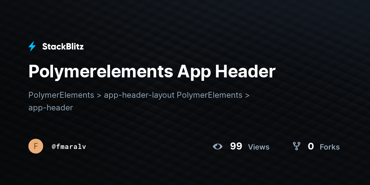 Polymerelements App Header - StackBlitz