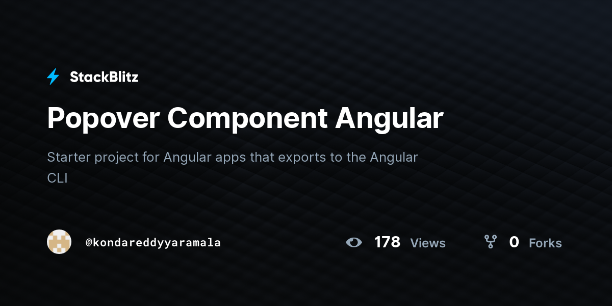 Popover Component Angular - StackBlitz