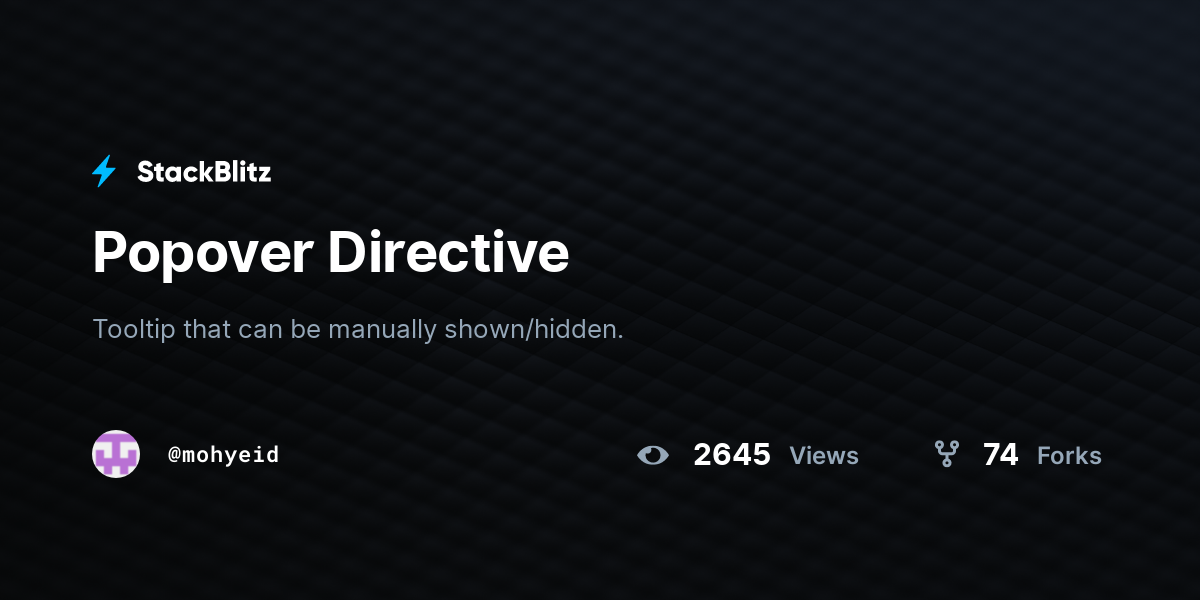 Popover Directive - StackBlitz