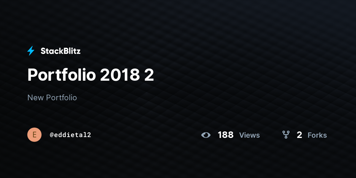 Portfolio 2018 2 - StackBlitz