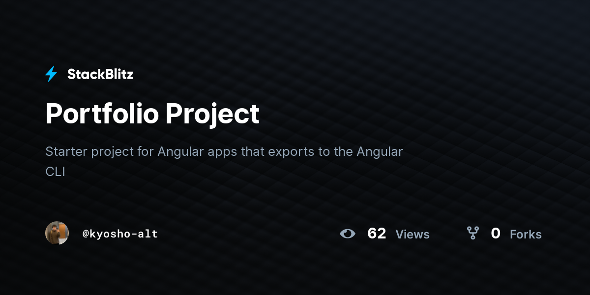 Portfolio Project - StackBlitz
