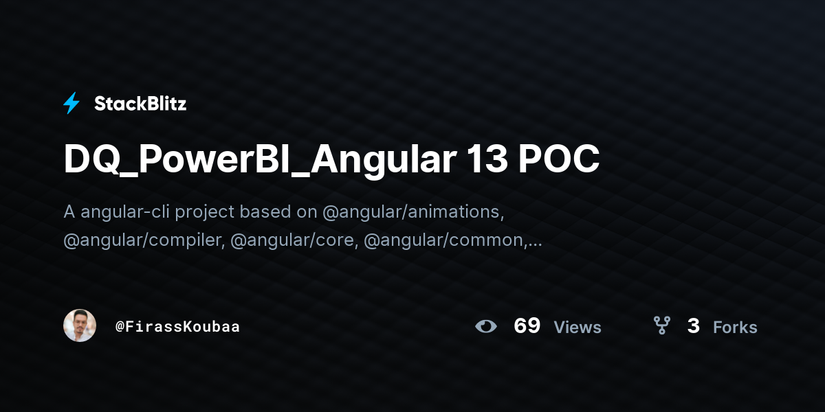 DQ_PowerBI_Angular 13 POC - StackBlitz