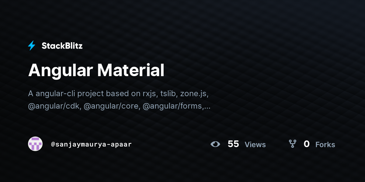 Angular Material - StackBlitz