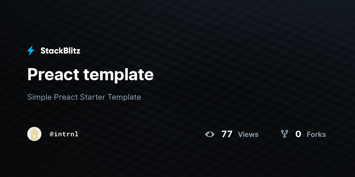 Preact template - StackBlitz