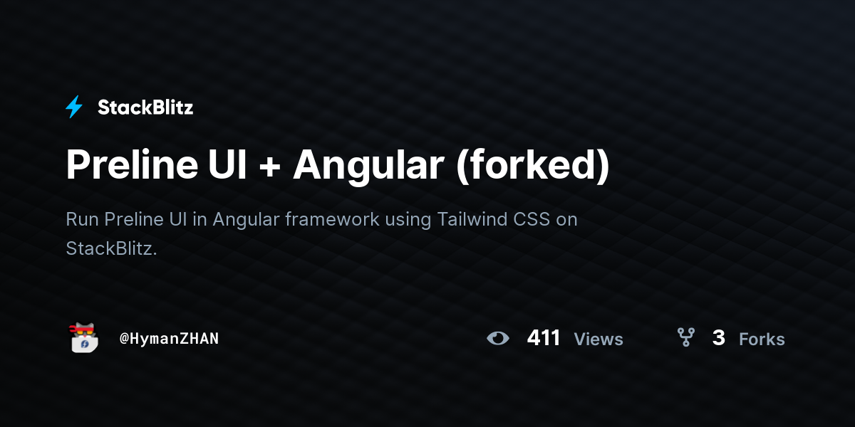 Preline UI + Angular (forked) - StackBlitz
