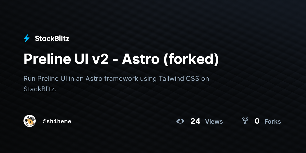 Preline UI v2 - Astro (forked) - StackBlitz