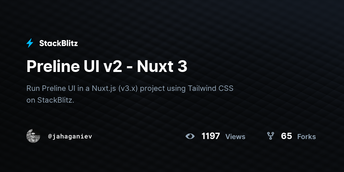 Preline UI V2 - Nuxt 3 - StackBlitz