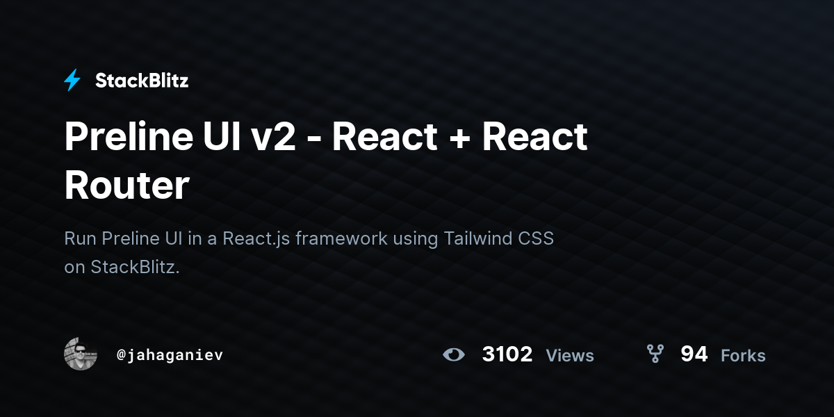 Preline UI V2 - React + React Router - StackBlitz