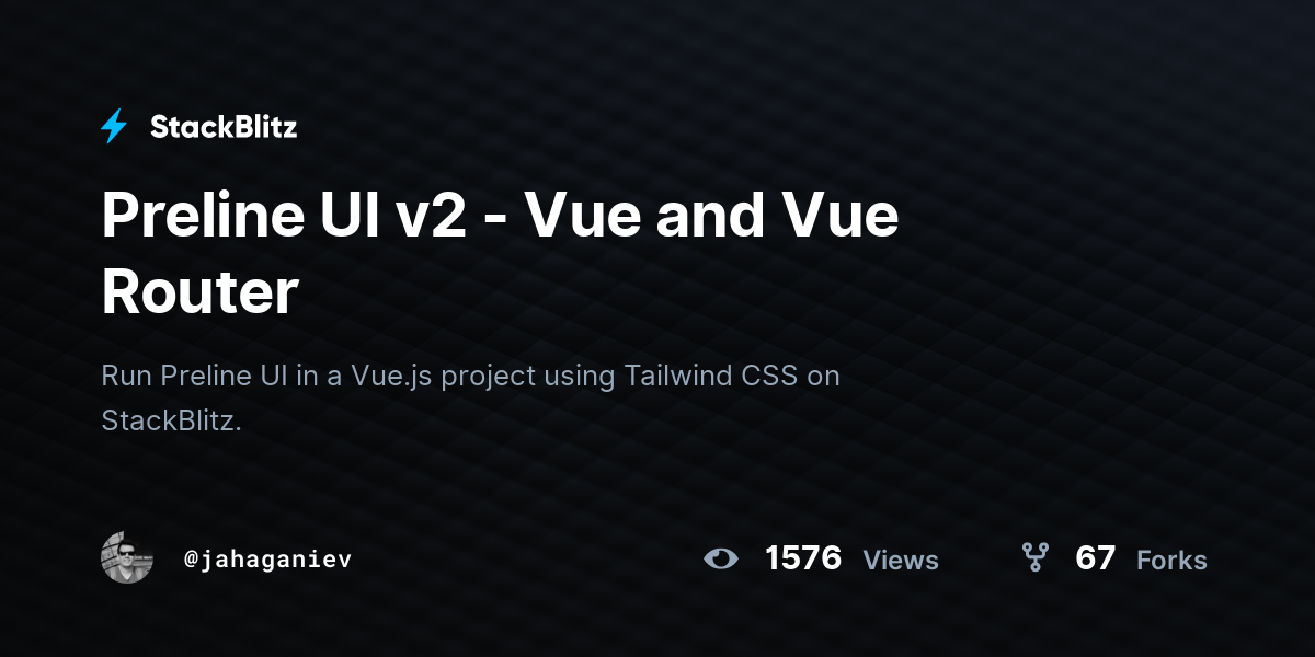 Preline UI V2 - Vue And Vue Router - StackBlitz