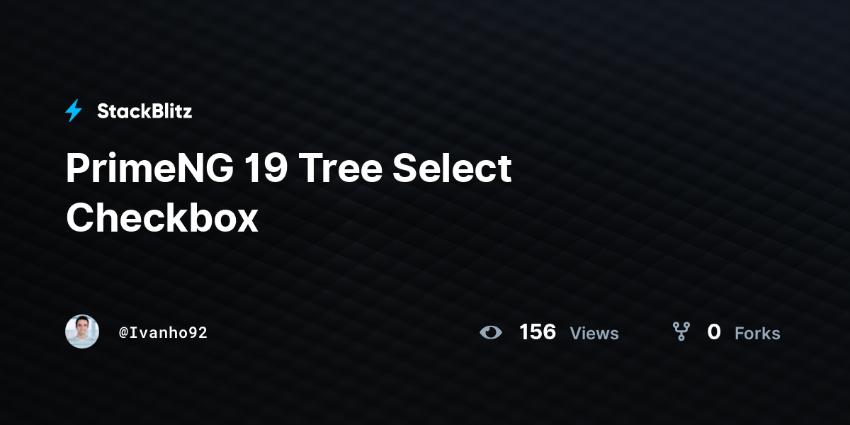 PrimeNG 19 Tree Select Checkbox - StackBlitz