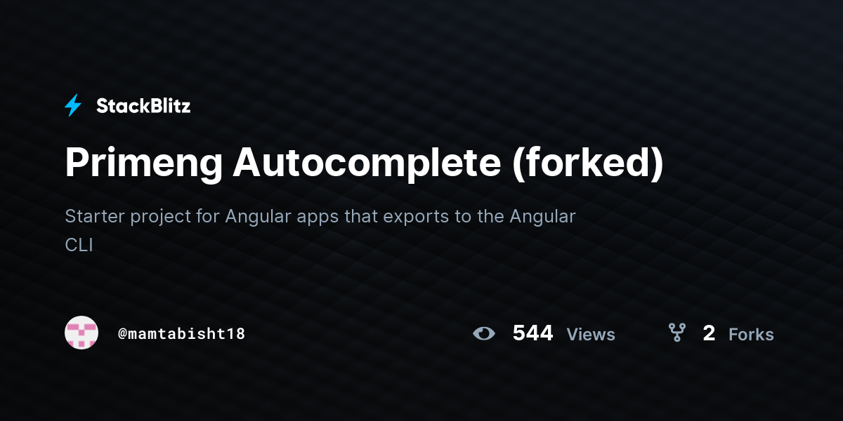 Primeng Autocomplete (forked) - StackBlitz