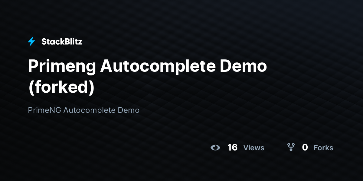Primeng Autocomplete Demo (forked) - StackBlitz
