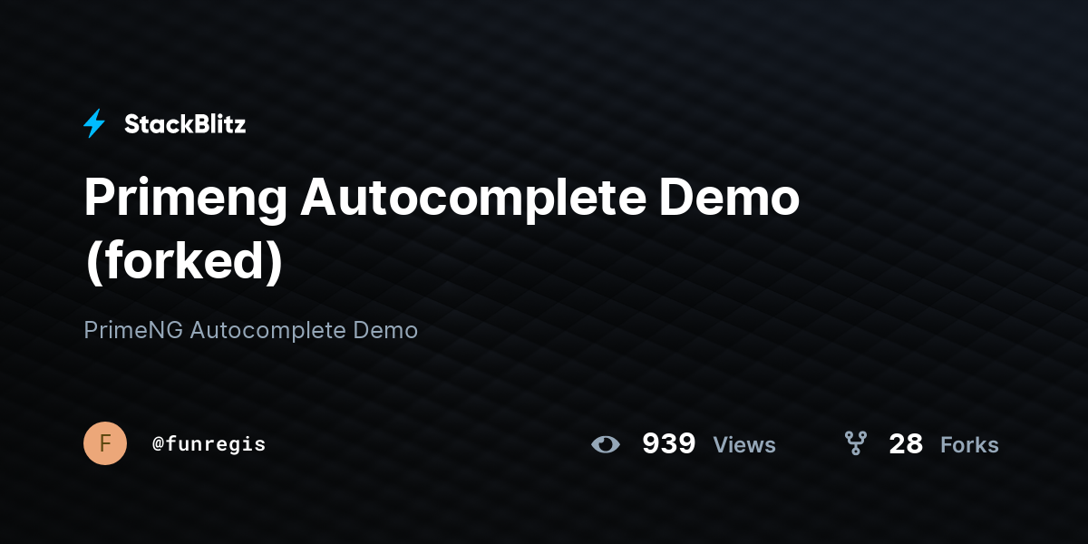 Primeng Autocomplete Demo (forked) - StackBlitz