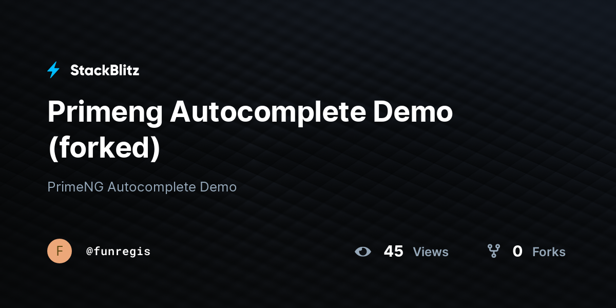 Primeng Autocomplete Demo (forked) - StackBlitz