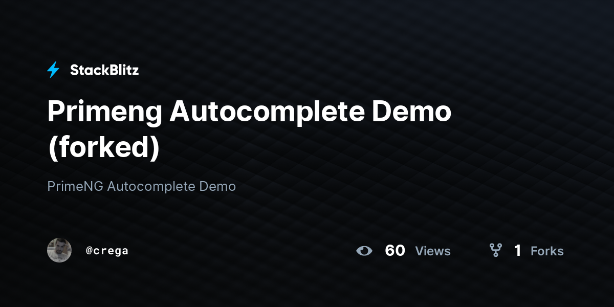 Primeng Autocomplete Demo (forked) - StackBlitz