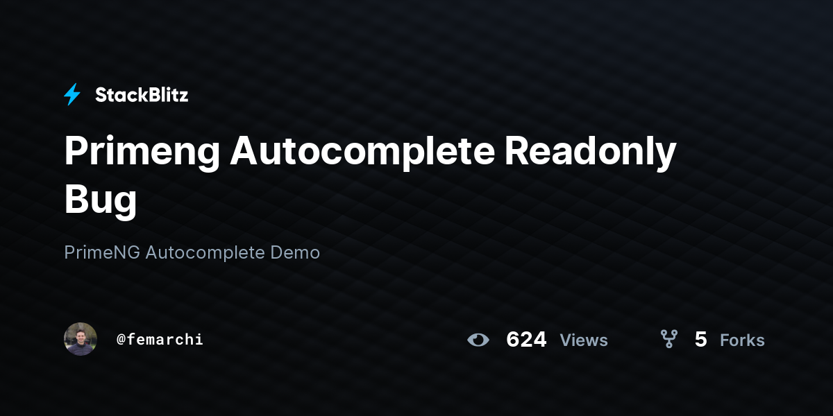 Primeng Autocomplete Readonly Bug - StackBlitz