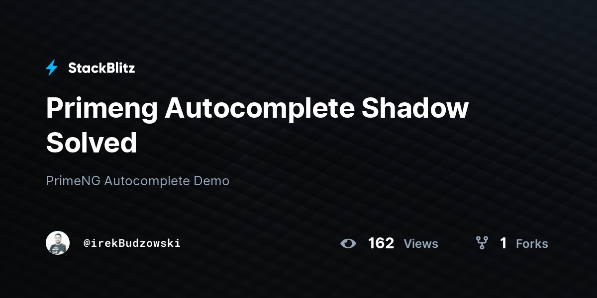 Primeng Autocomplete Shadow Solved - StackBlitz