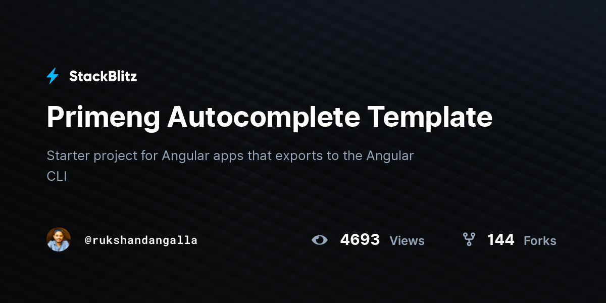 Primeng Autocomplete Template - StackBlitz