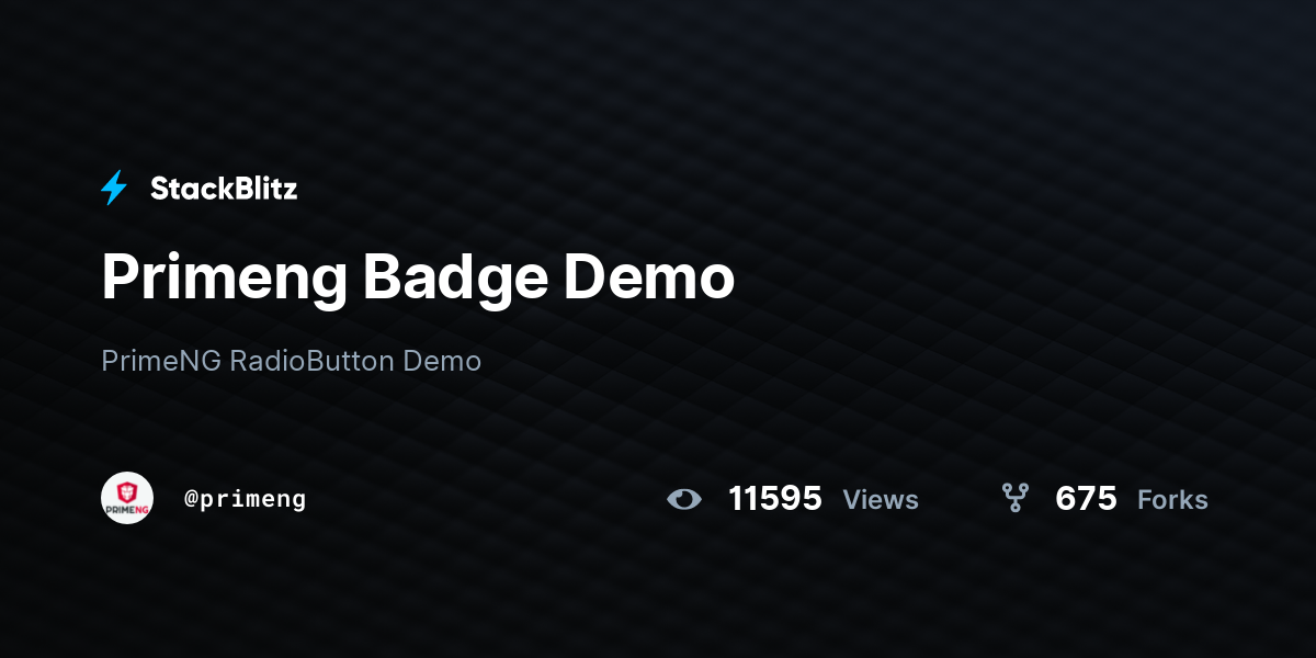 Primeng Badge Demo - StackBlitz