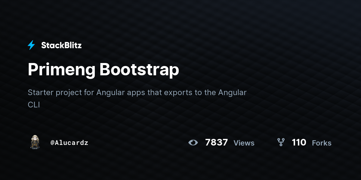 Primeng Bootstrap - StackBlitz