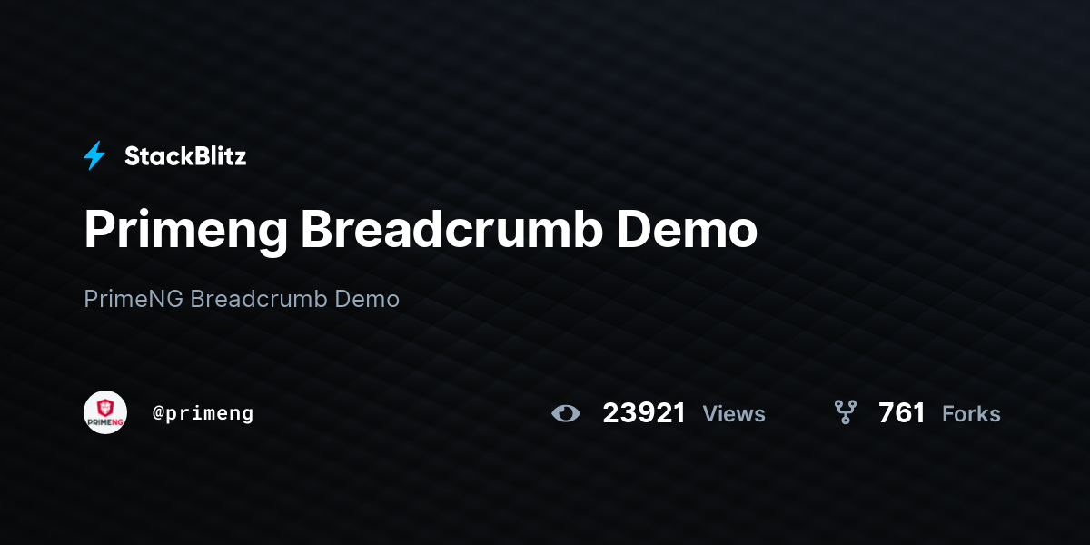 Primeng Breadcrumb Demo - StackBlitz