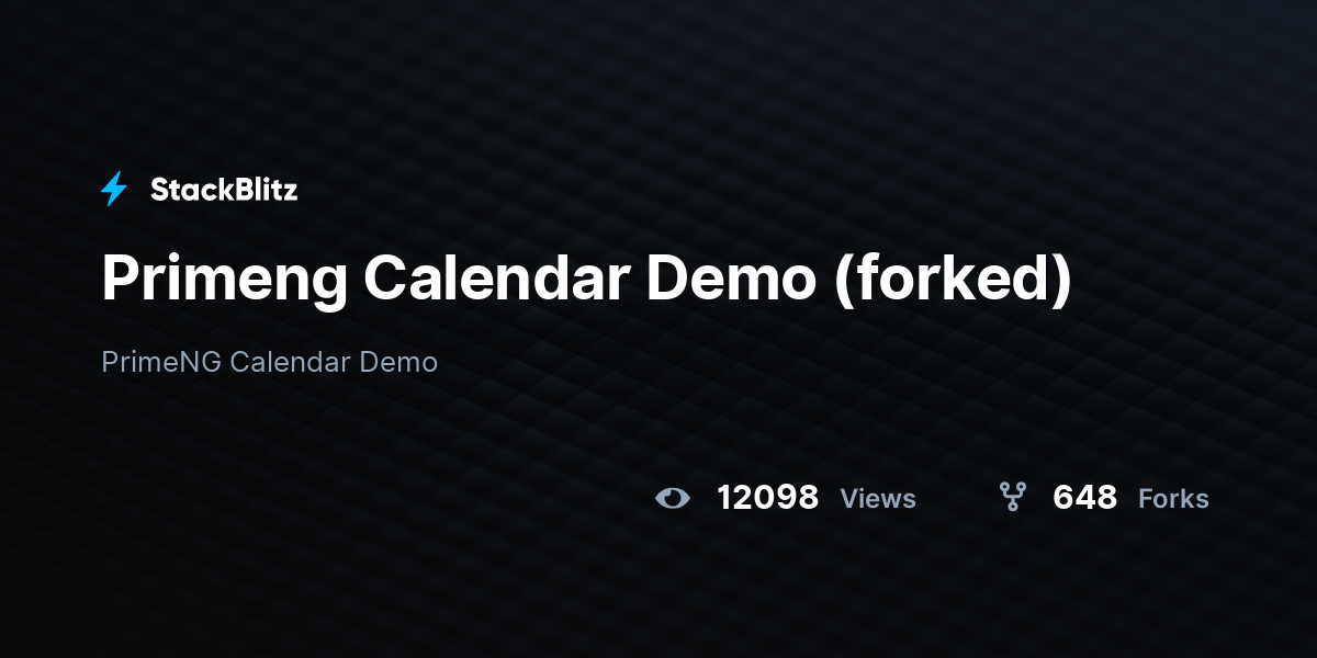 Primeng Calendar Demo (forked) - StackBlitz