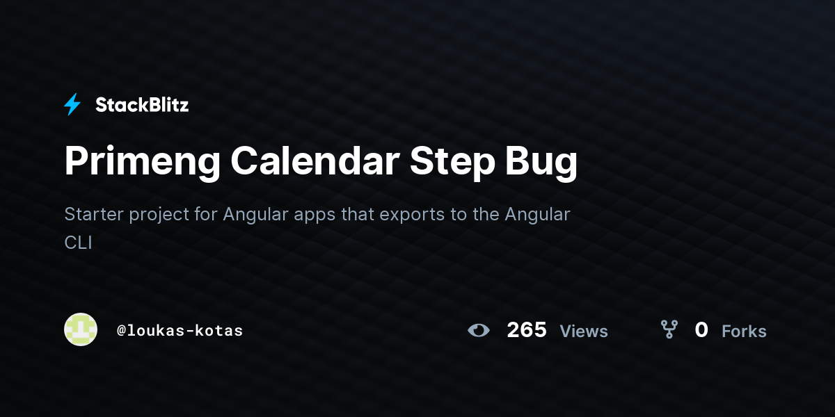 Primeng Calendar Step Bug StackBlitz