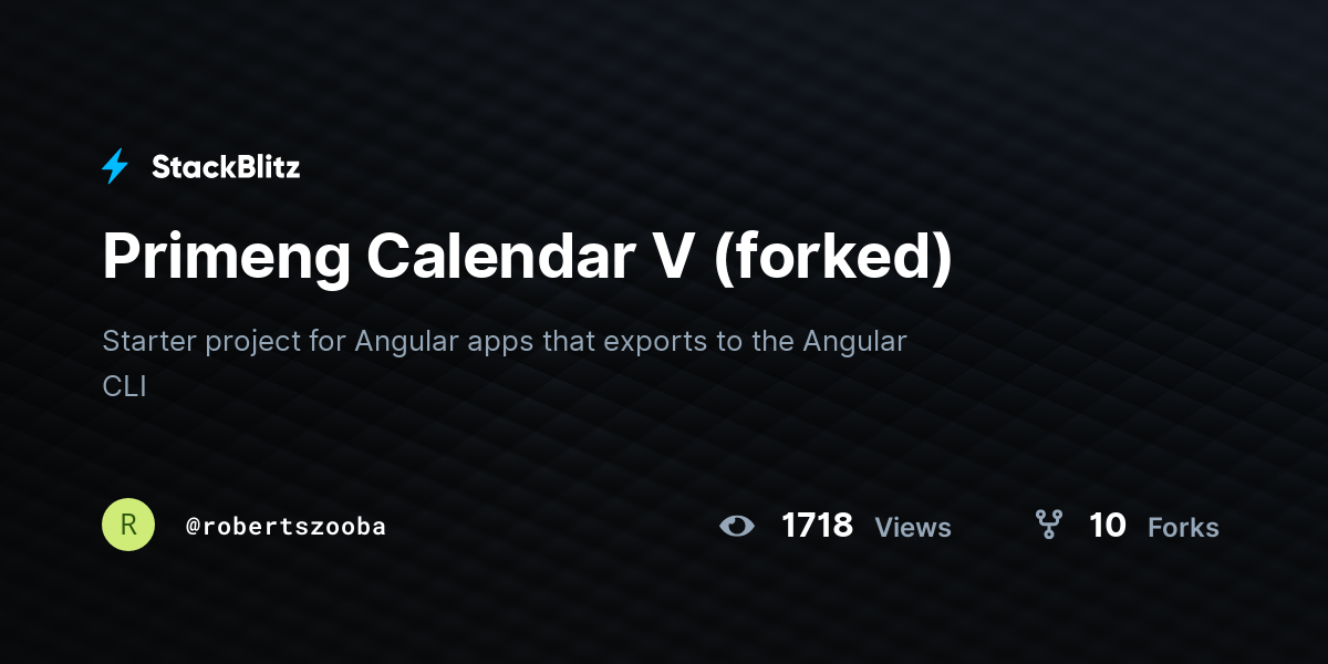 Primeng Calendar V (forked) - StackBlitz
