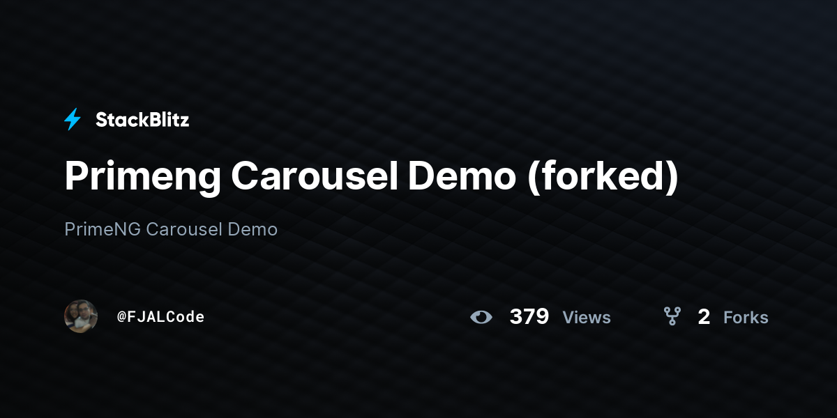 Primeng Carousel Demo (forked) - StackBlitz