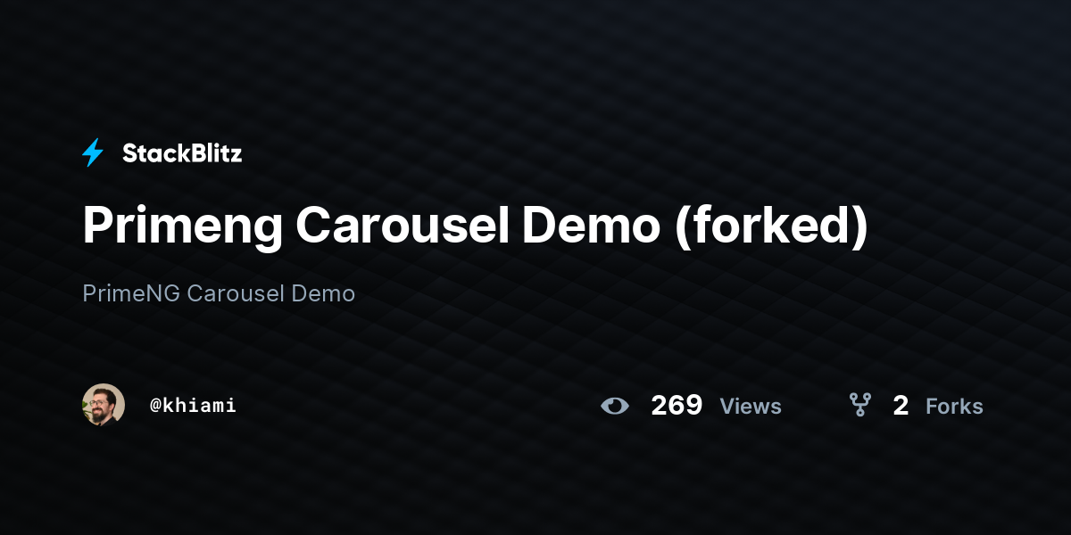Primeng Carousel Demo (forked) - StackBlitz