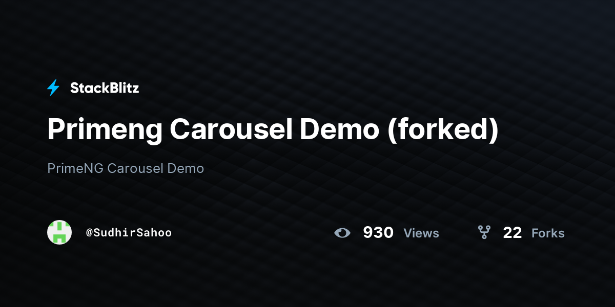 Primeng Carousel Demo (forked) - StackBlitz