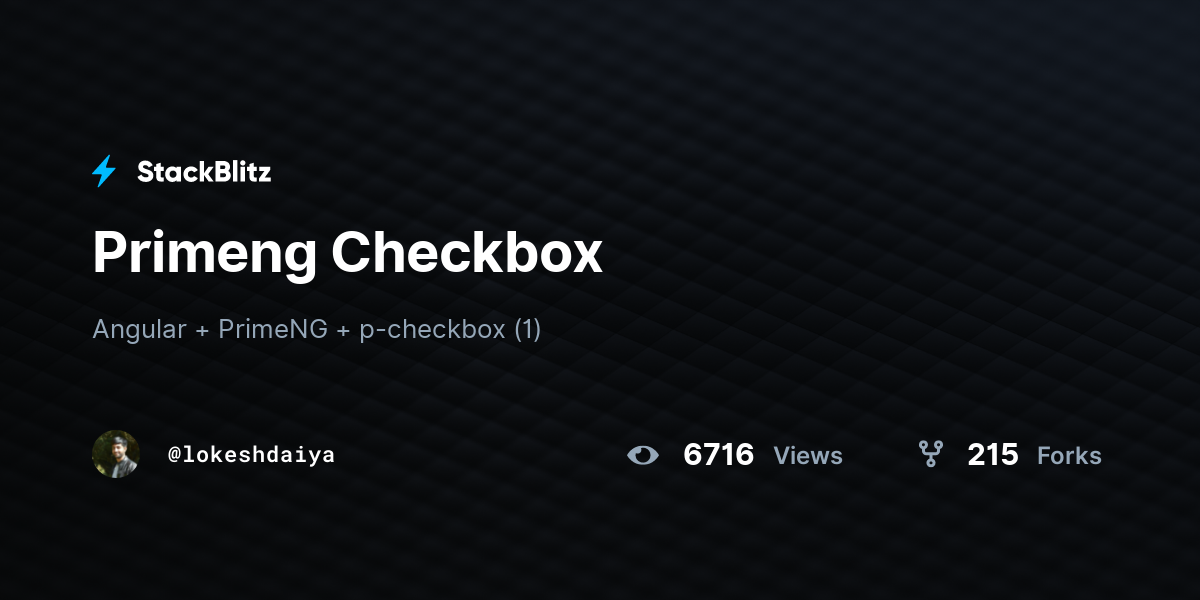 Primeng Checkbox - StackBlitz