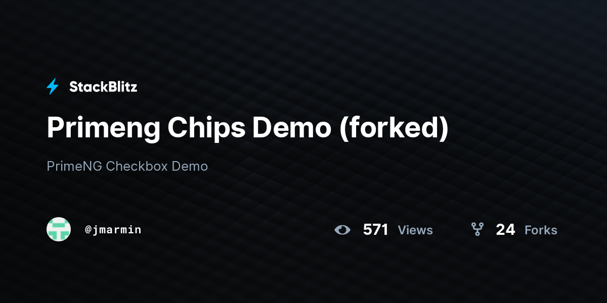 Primeng Chips Demo (forked) - StackBlitz