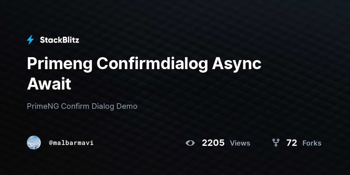 Primeng Confirmdialog Async Await - StackBlitz