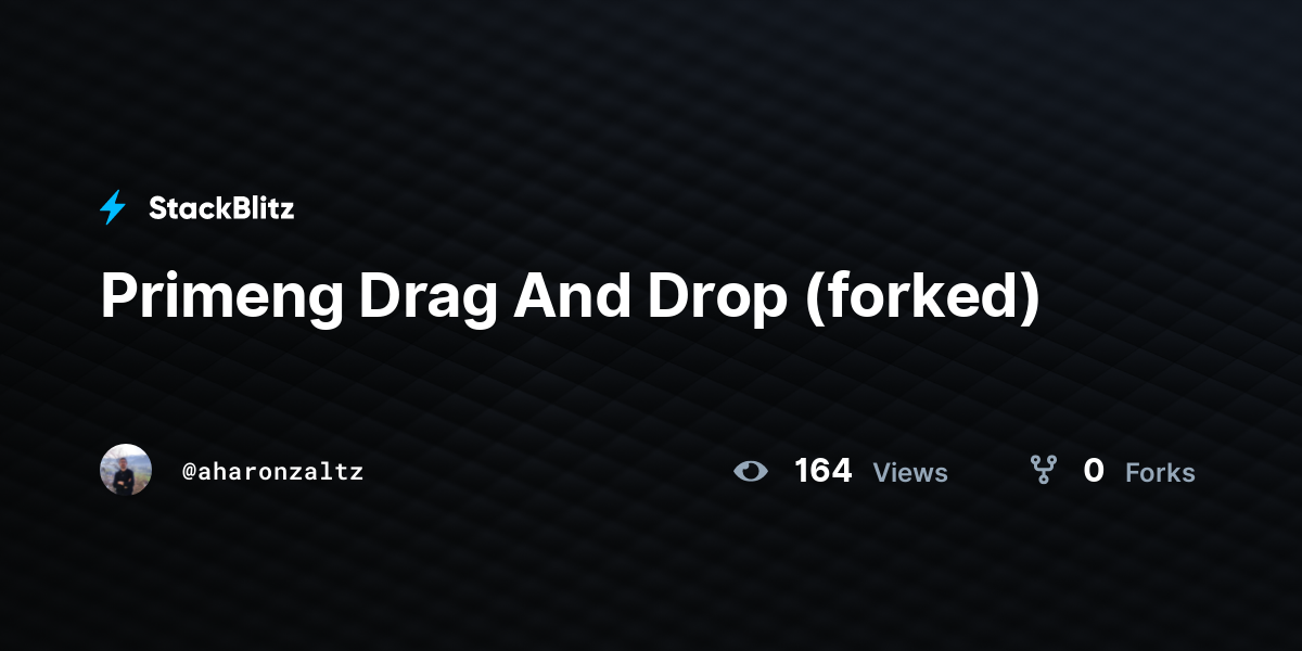 Primeng Drag And Drop (forked) - StackBlitz