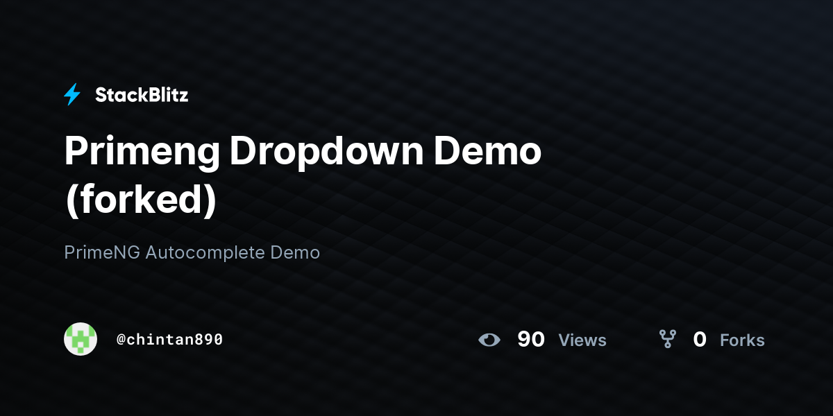 Primeng Dropdown Demo (forked) - StackBlitz