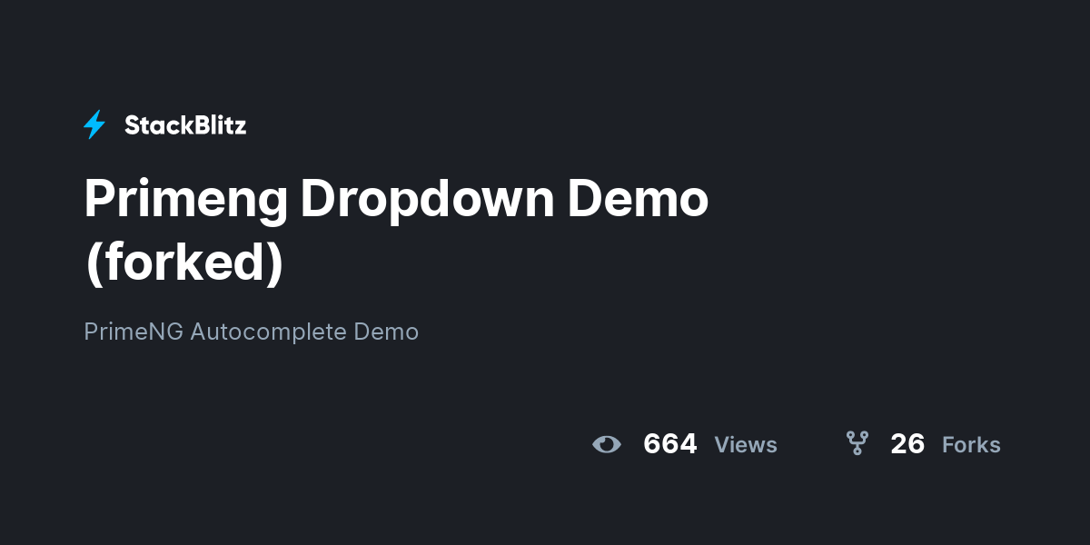 Primeng Dropdown Demo (forked) - StackBlitz