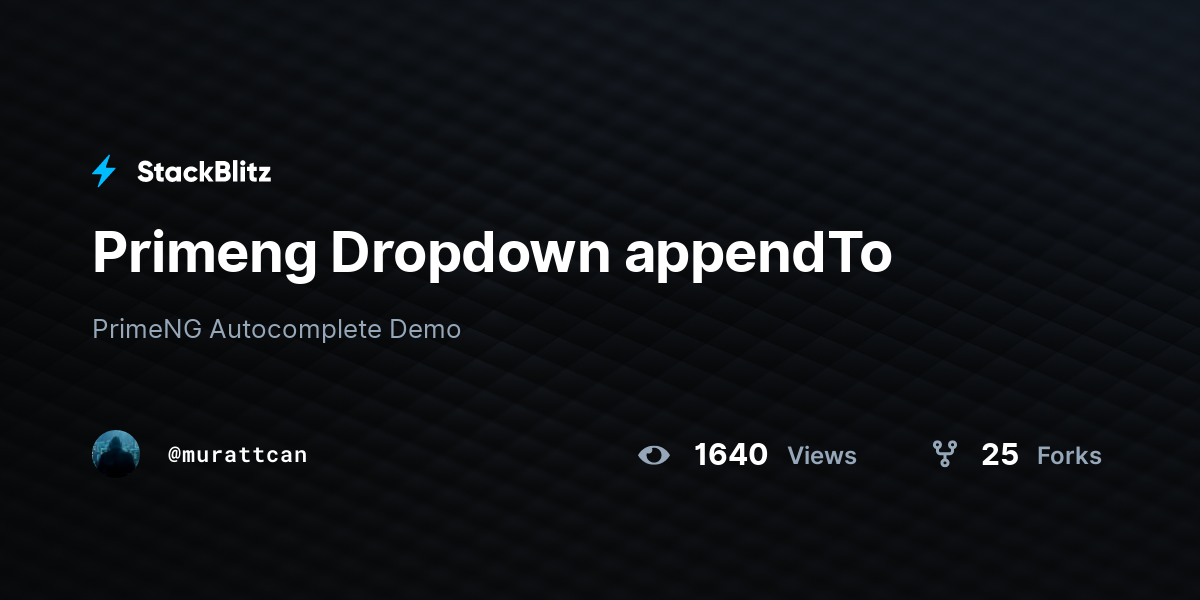 Primeng Dropdown appendTo - StackBlitz