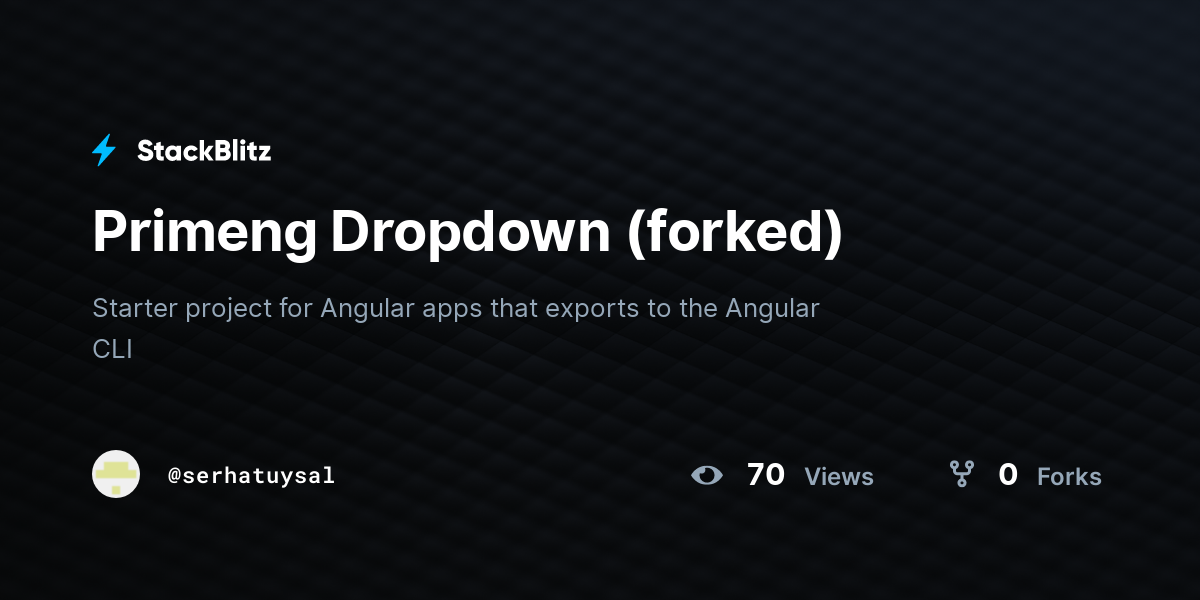 Primeng Dropdown (forked) - StackBlitz
