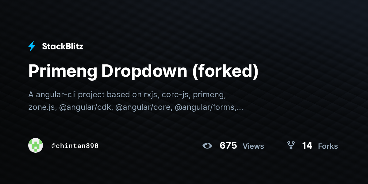 Primeng Dropdown (forked) - StackBlitz