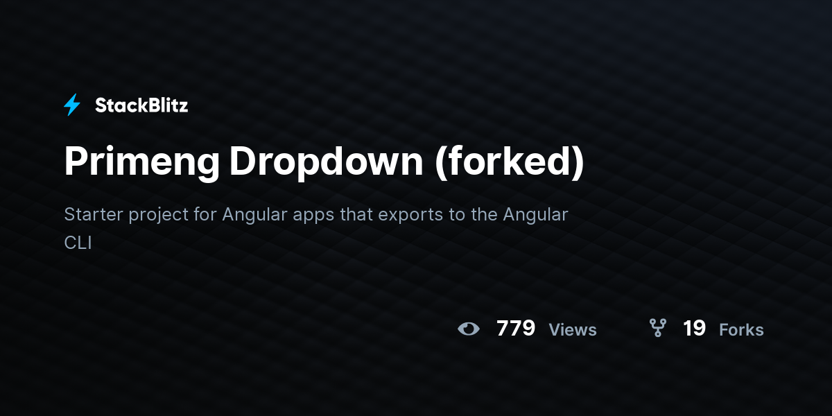 Primeng Dropdown (forked) - StackBlitz