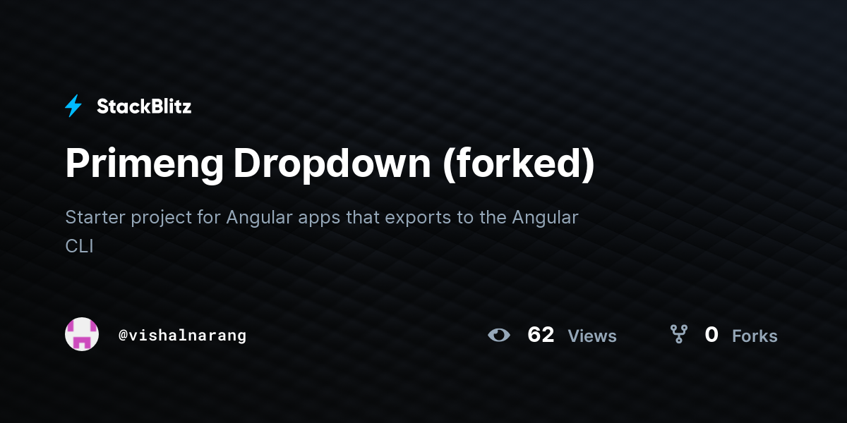 Primeng Dropdown (forked) - StackBlitz