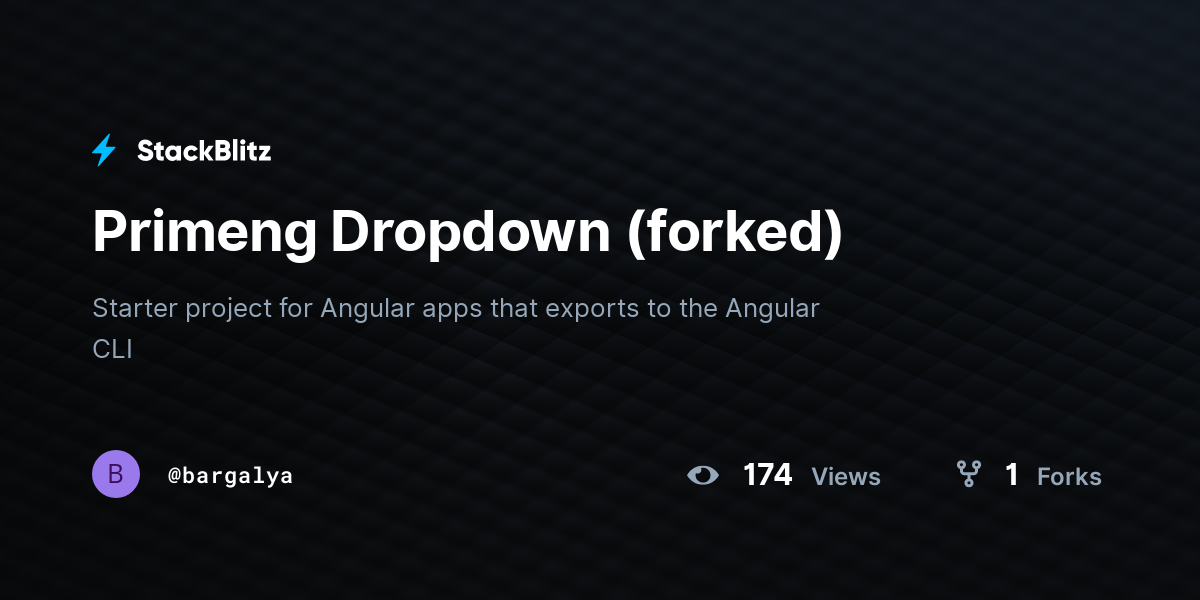 Primeng Dropdown (forked) - StackBlitz
