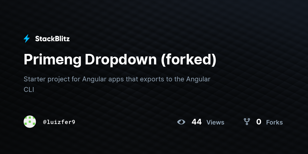 Primeng Dropdown (forked) - StackBlitz